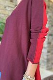 Made in Italy Juno Two Tone Knit Burgundy & Red